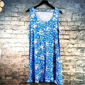Draper James | Gypsy Boho Cottagecore Blue White Floral Loungewear Nightgown